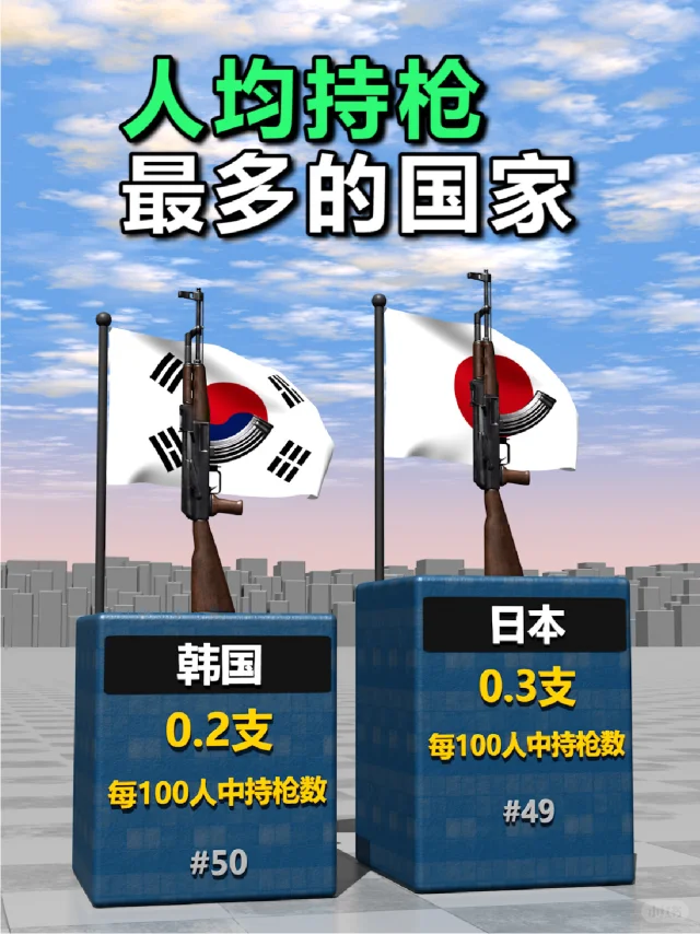 世界上人均持枪最多的国家排名